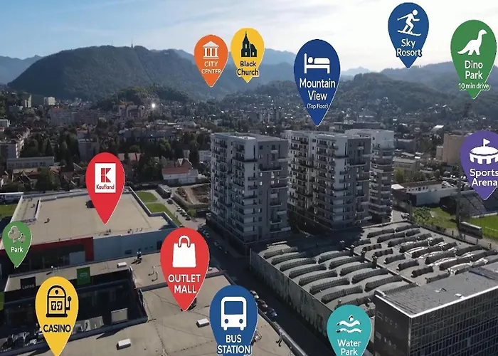 Spacious Holiday New Apartment- Family Friendly - Mountain View - Huge Balcony - Top Floor - Acs - Outlet Mall - Grocery * Brașov